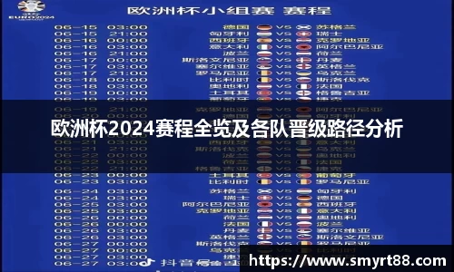 欧洲杯2024赛程全览及各队晋级路径分析